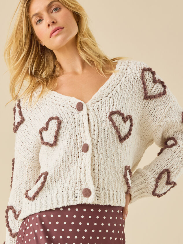 Miller 3D Heart Cardigan Detail 2 - TULLABEE