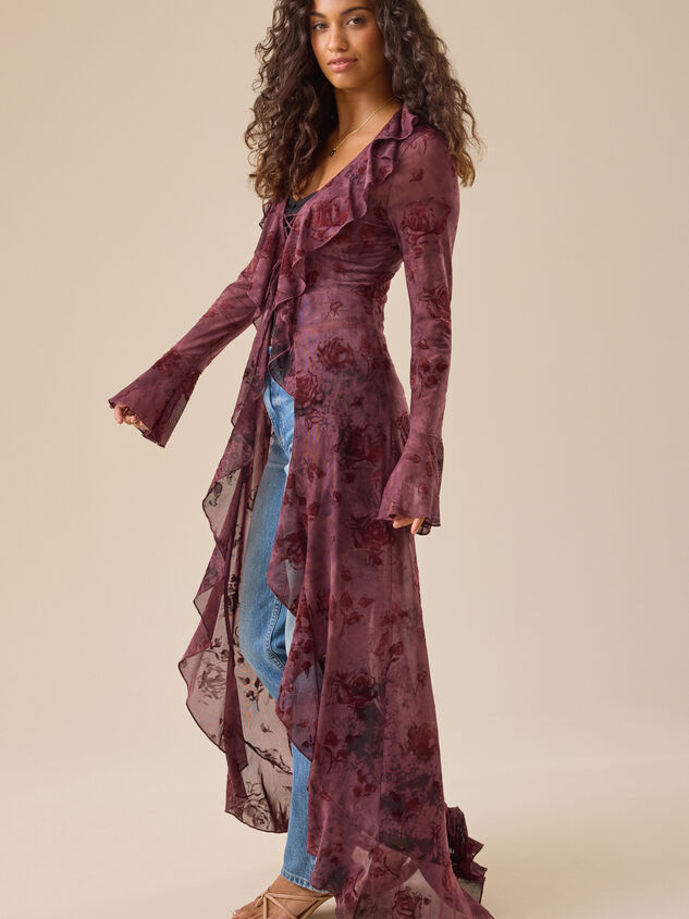 Vivienne Floral Ruffle Kimono Detail 3 - TULLABEE