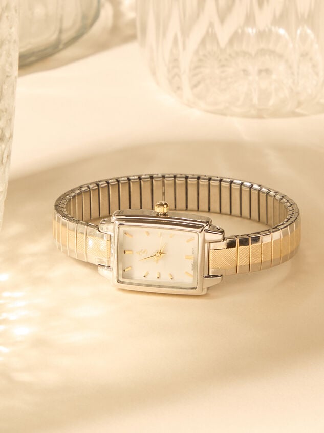 Mixed Metal Rectangle Watch Detail 4 - TULLABEE