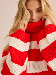 Spirit Stripe Turtleneck Sweater Detail 3 - TULLABEE