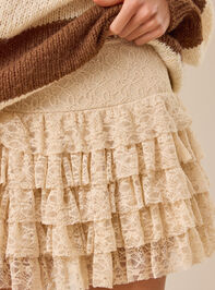 Camila Tiered Lace Mini Skirt Detail 2 - TULLABEE