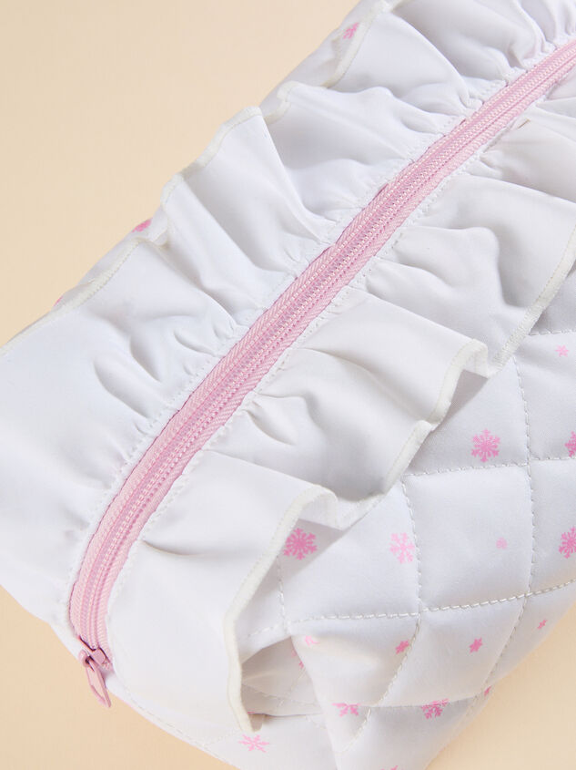 Frosted Flurries Makeup Bag Detail 3 - TULLABEE