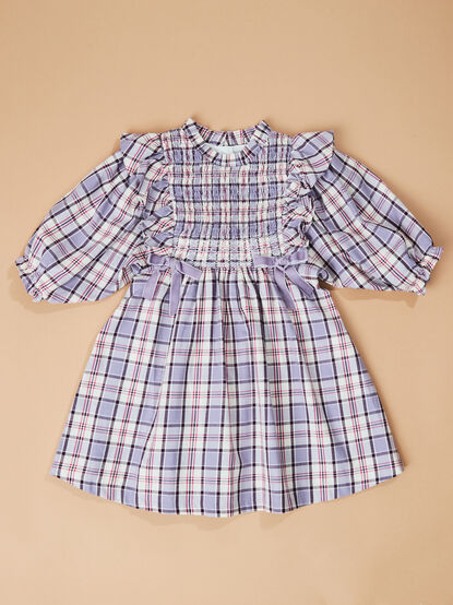 Violet Plaid Toddler Dress - TULLABEE