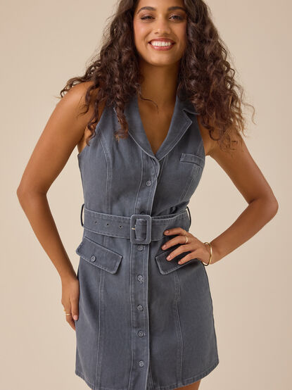 Alyvia Denim Mini Dress - TULLABEE