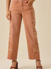 Kaila Embroidered Jeans Detail 3 - TULLABEE