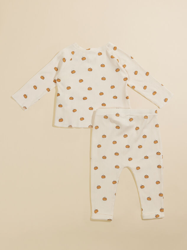 Pumpkin Ribbed 3pc Set by MudPie Detail 3 - TULLABEE