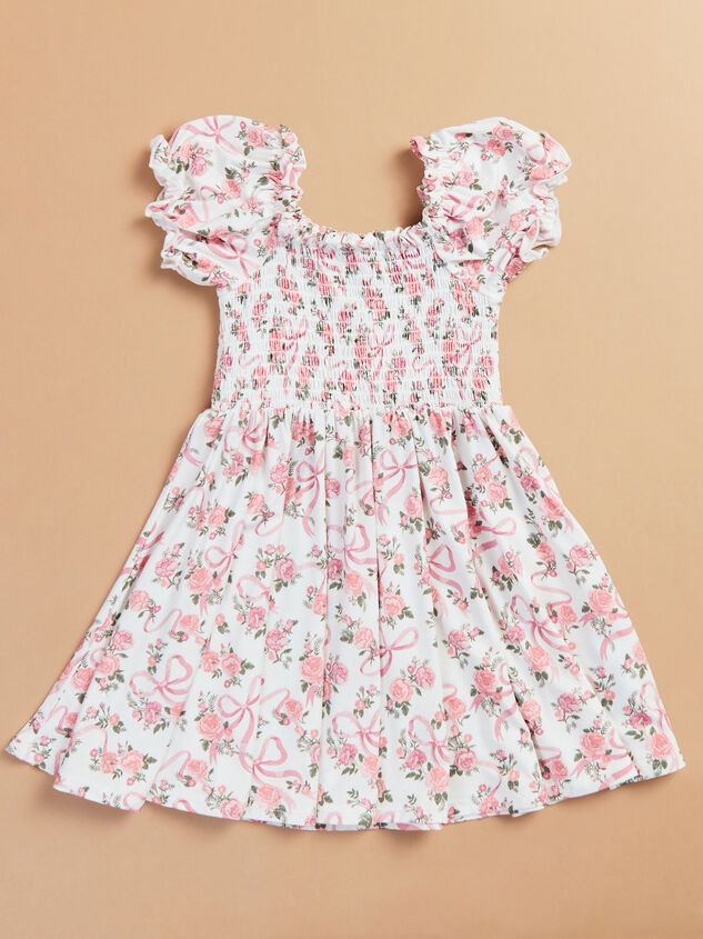 Amelia Floral Bow Dress Detail 2 - TULLABEE