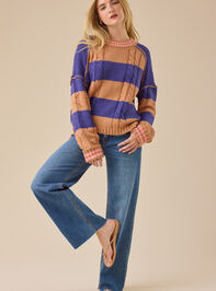 Cece Varsity Stripe Sweater Detail 2 - TULLABEE