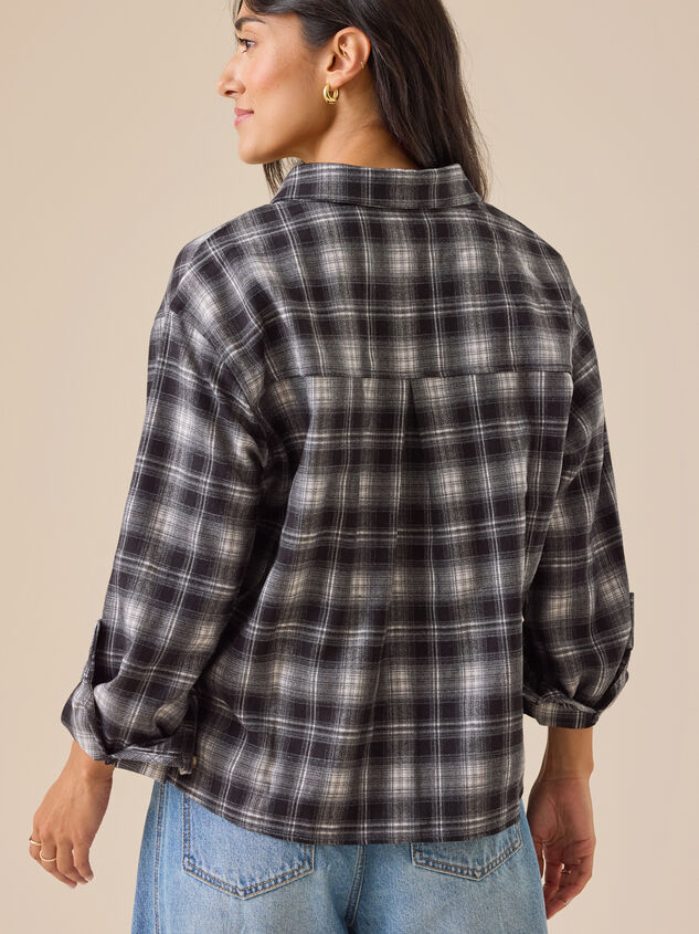 Gianna Plaid Button Up Top Detail 5 - TULLABEE