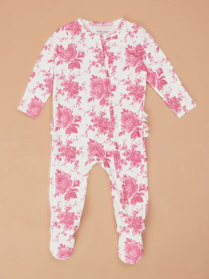 Vintage Roses Ruffle Footie - TULLABEE