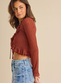 Vera Ruffle Tie Front Top Detail 3 - TULLABEE