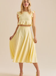 Grace Linen Midi Skirt Detail 2 - TULLABEE