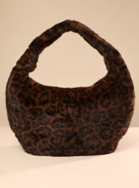 Elsie Fur Leopard Knot Tote - TULLABEE