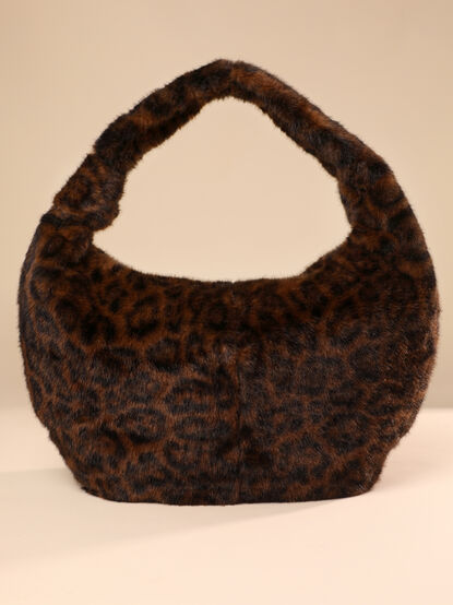 Elsie Fur Leopard Knot Tote - TULLABEE