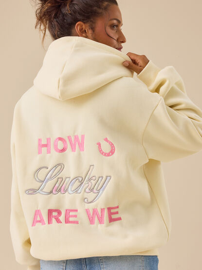 How Lucky Are We Oversized Hoodie - TULLABEE