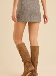 Maddy Houndstooth Mini Skirt Detail 5 - TULLABEE