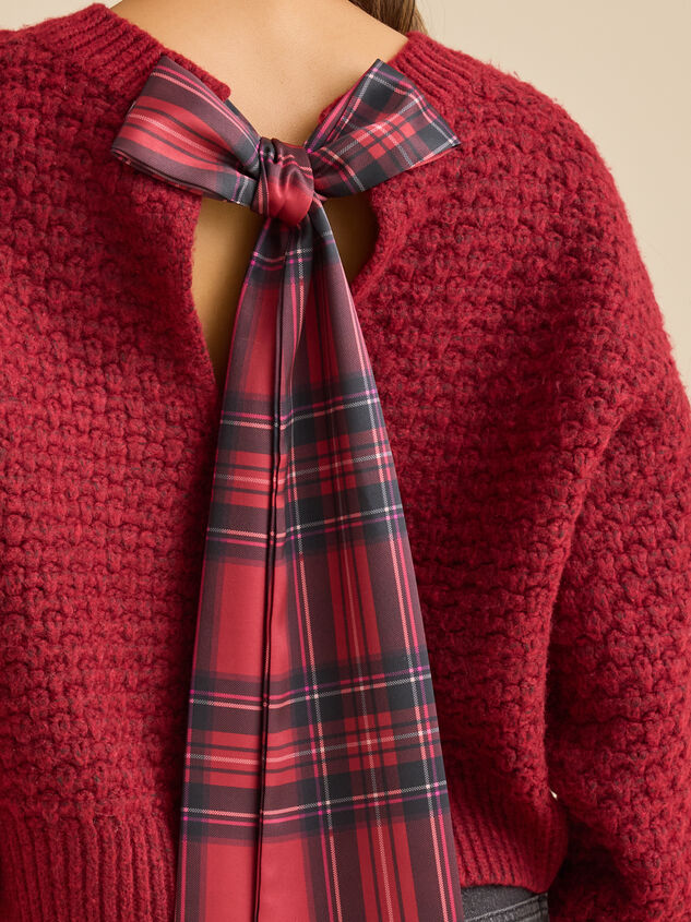 Betty Plaid Bow Sweater Detail 5 - TULLABEE