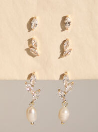 18K Gold Dipped Pearl Leaf Dangle Pack - TULLABEE
