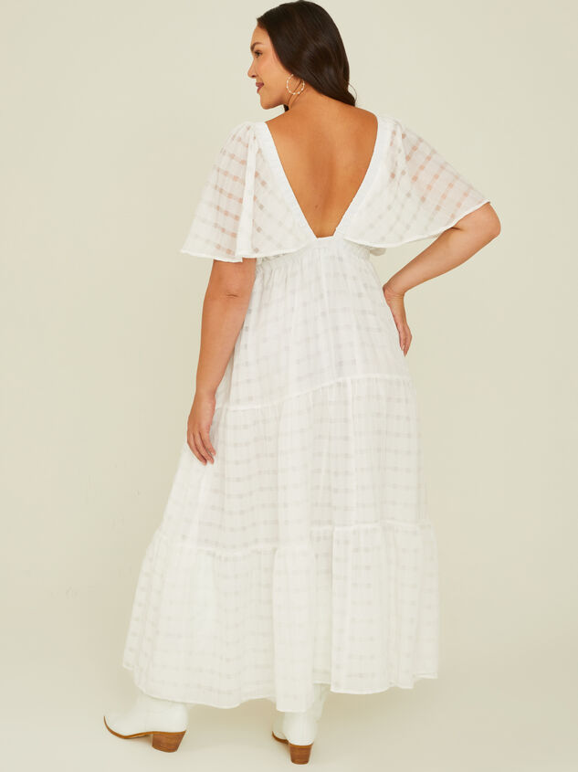 Shona Textured Plaid Maxi Dress Detail 3 - TULLABEE