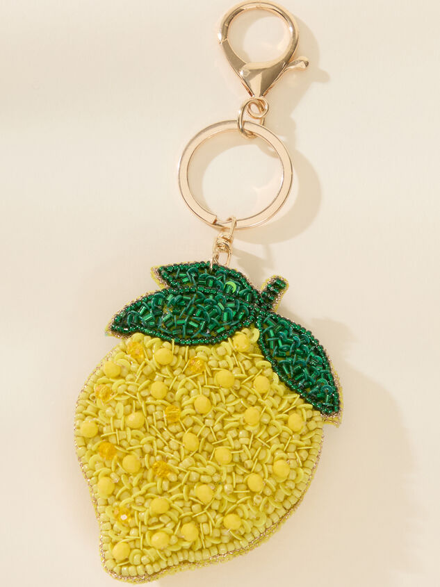 Beaded Lemon Bag Charm Detail 2 - TULLABEE