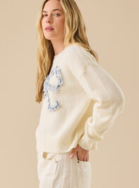 Chandler Gingham Bow Pullover Detail 3 - TULLABEE