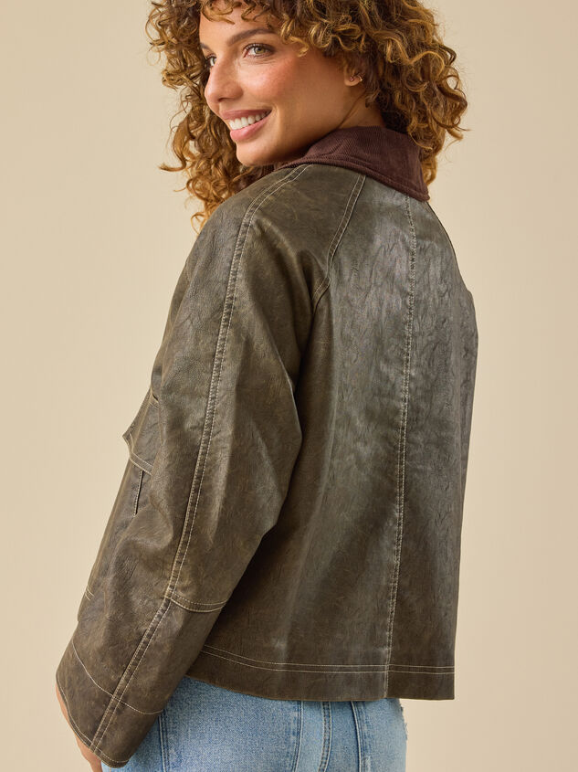 Everleigh Leather Barn Jacket Detail 5 - TULLABEE