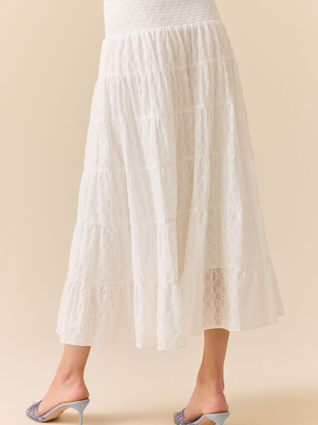 Lynley Tiered Midi Skirt Detail 5 - TULLABEE