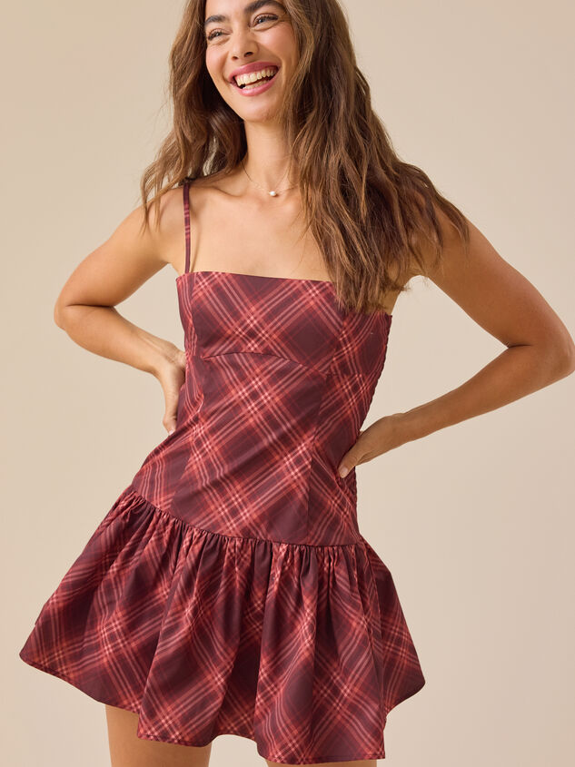 Averett Plaid Mini Dress Detail 3 - TULLABEE