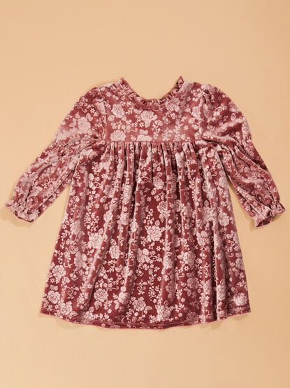 Julie Floral Velvet Toddler Dress - TULLABEE