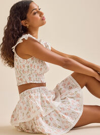 Ansley Smocked Floral Skirt Detail 3 - TULLABEE