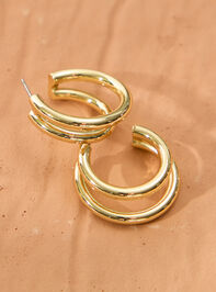 18k Gold Dipped Double Hoop Earrings - TULLABEE