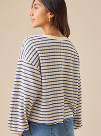 Raelynn V-Neck Striped Top Detail 4 - TULLABEE