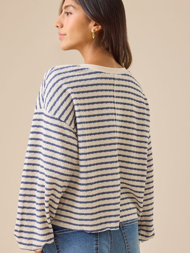 Raelynn V-Neck Striped Top Detail 4 - TULLABEE