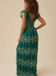Kalli Flutter Sleeve Embroidered Dress Detail 5 - TULLABEE