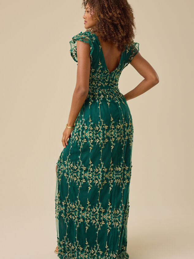 Kalli Flutter Sleeve Embroidered Dress Detail 5 - TULLABEE