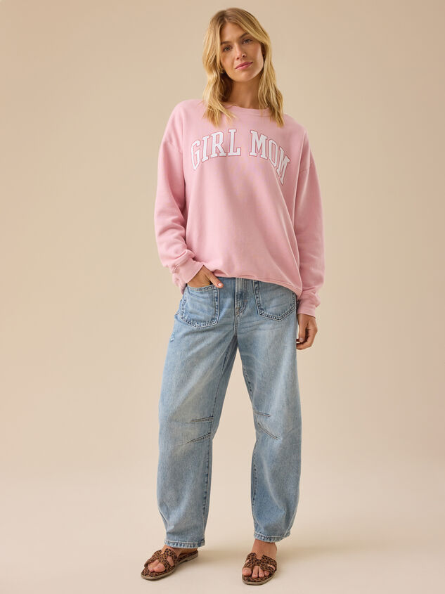 Girl Mom Graphic Sweatshirt Detail 2 - TULLABEE