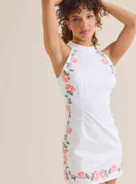 Jackey Embroidered Mini Dress Detail 2 - TULLABEE