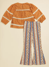 Luna Toddler Top and Floral Flares Set Detail 3 - TULLABEE