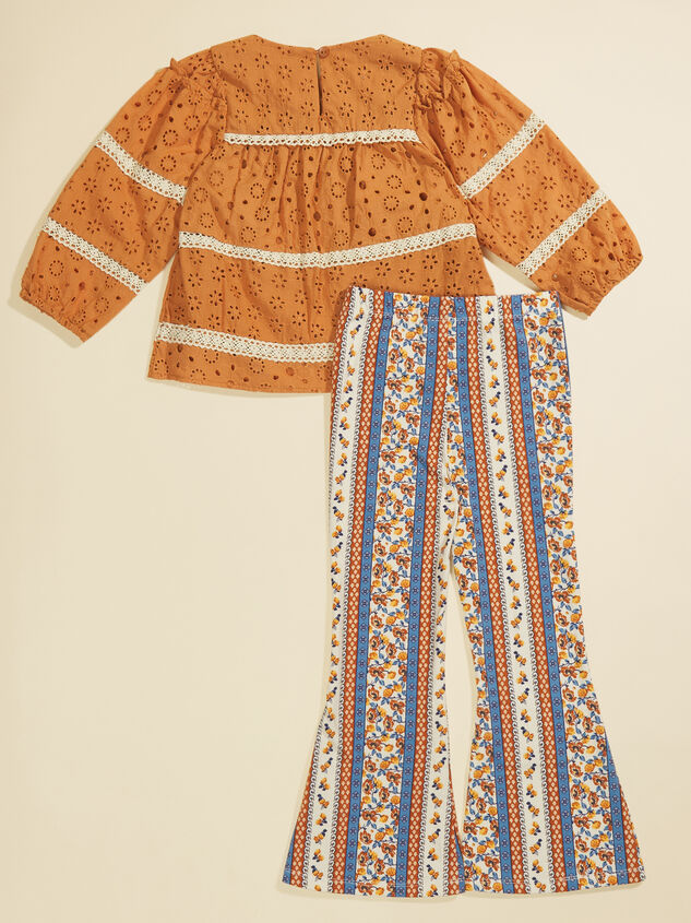 Luna Toddler Top and Floral Flares Set Detail 3 - TULLABEE
