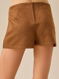 Bella Patched Suede Mini Skirt Detail 5 - TULLABEE
