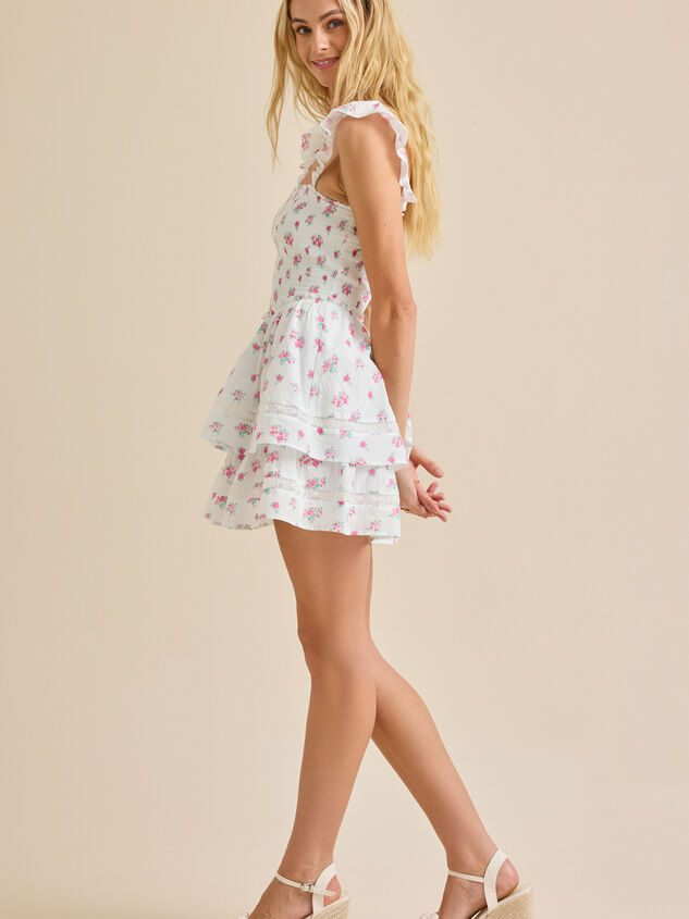 Raine Floral Mini Dress Detail 2 - TULLABEE