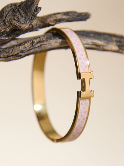 Floral H Bangle Bracelet - TULLABEE