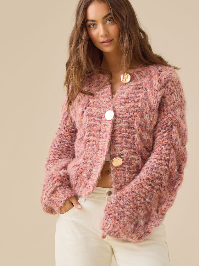 Poppie Chunky Knit Cardigan Detail 4 - TULLABEE