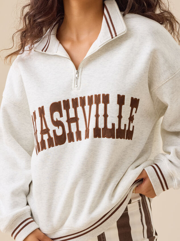 Nashville Embroidered Quarter Zip Detail 4 - TULLABEE