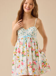 Laryna Floral Mini Dress Detail 4 - TULLABEE