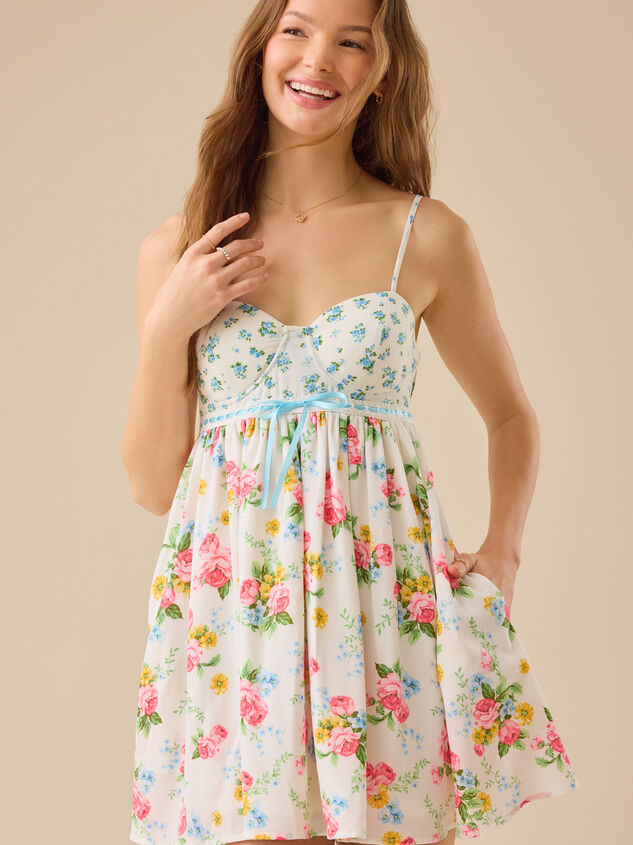 Laryna Floral Mini Dress Detail 4 - TULLABEE