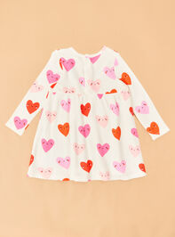 Happy Hearts Long Sleeve Mini Dress Detail 3 - TULLABEE