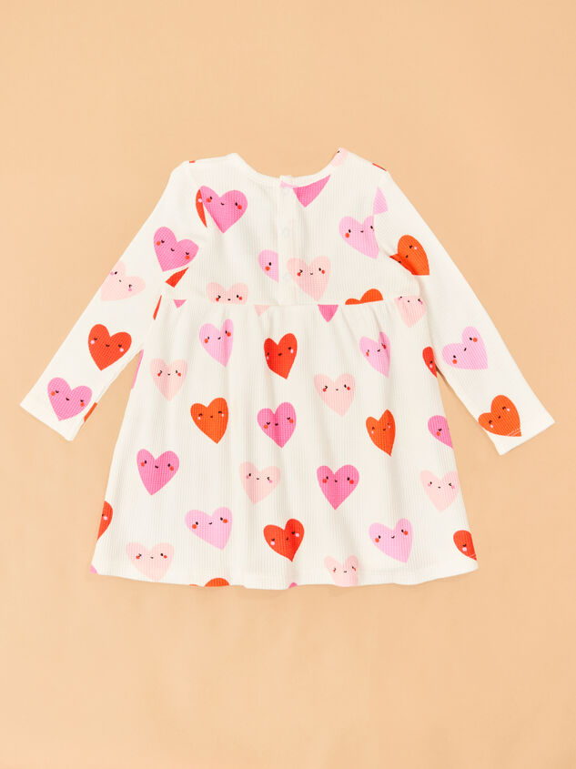 Happy Hearts Long Sleeve Mini Dress Detail 3 - TULLABEE