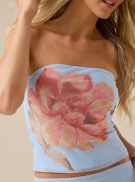 Emelia Floral Mesh Tube Top Detail 2 - TULLABEE