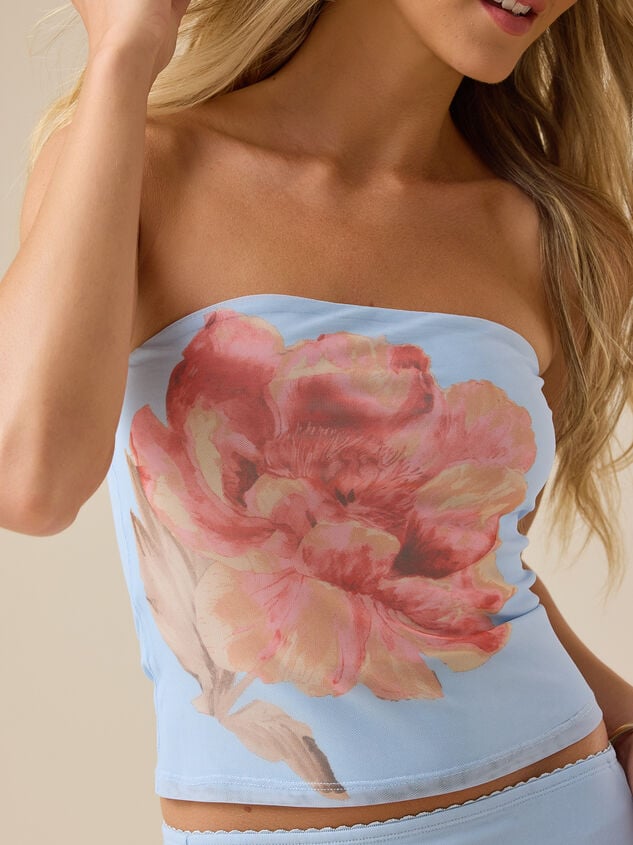 Emelia Floral Mesh Tube Top Detail 2 - TULLABEE